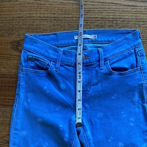 Levi’s 710 Super Skinny Palm Print Light Blue Jeans Size 26 - Picture 7 of 12